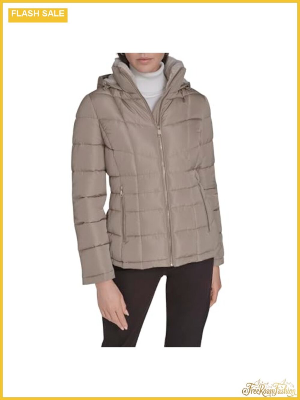Women's Lightweight Quilted Hooded Puffer Jacket Long Sleeve Winter Coat